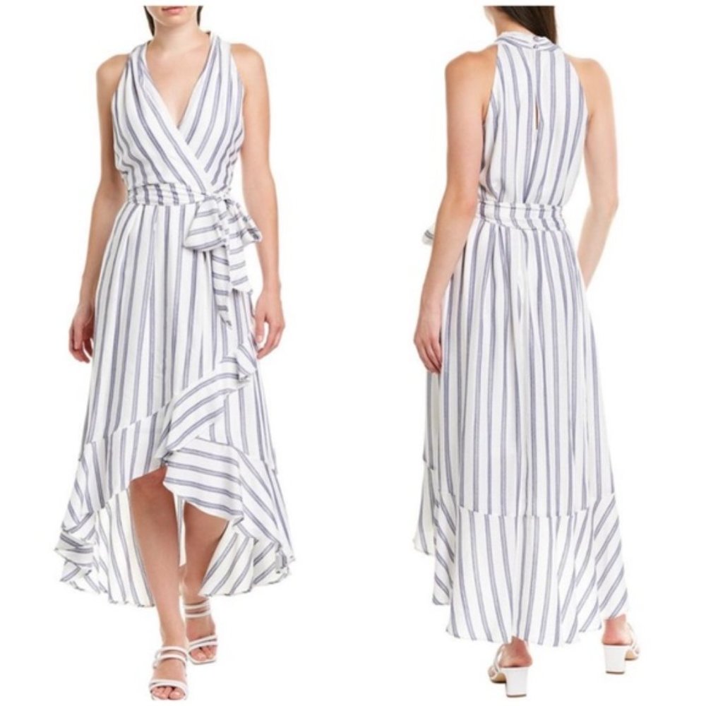 New JULIA JORDAN Striped Tie Waist Midi Dress Size 12